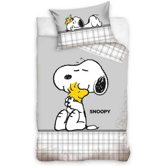 SNOOPY ÁGYNEMŰHUZAT 2 RÉSZES PAMUT 100 X 135 + 40 X 60 CM